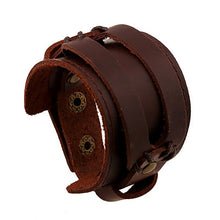 Load image into Gallery viewer, Naiveroo Vintage Wide Cuff Leather Male Bracelet Punk Rock Jewelry Cowhide Leather Bracelet & Bangle Men Jewelry Wristbands