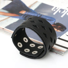 Load image into Gallery viewer, Naiveroo Vintage Wide Cuff Leather Male Bracelet Punk Rock Jewelry Cowhide Leather Bracelet & Bangle Men Jewelry Wristbands