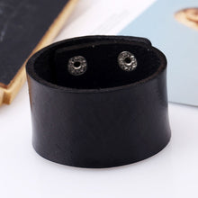 Load image into Gallery viewer, Naiveroo Vintage Wide Cuff Leather Male Bracelet Punk Rock Jewelry Cowhide Leather Bracelet & Bangle Men Jewelry Wristbands
