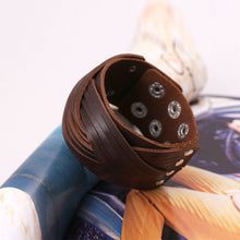 Load image into Gallery viewer, Naiveroo Vintage Wide Cuff Leather Male Bracelet Punk Rock Jewelry Cowhide Leather Bracelet & Bangle Men Jewelry Wristbands