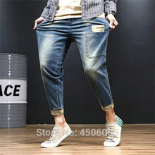 Load image into Gallery viewer, Black Jeans Men Denim Blue Jean Distressed Mens Jogger Pants Hip Hop Harem Stretch Man Teenager Trousers Plus Size 42 44 46 48