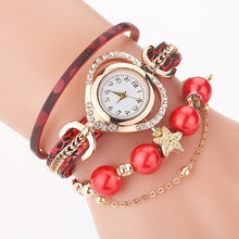 Load image into Gallery viewer, Hot Sale Women Bracelet Watches With Pearl Pendant Luxury Ladies Leather Quartz Rhinestone Wristwatches Clock Zegarek Damski