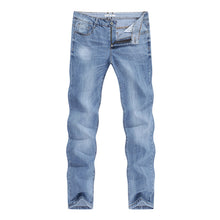 Load image into Gallery viewer, 2020 Jeans Men Fashion Business Casual Straight Slim Fit Ultrathin Breathable Stretch Light Blue Summer Denim Pants Jeans Male