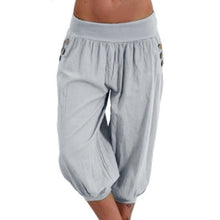 Load image into Gallery viewer, NIBESSER 2020 Women Summer Solid Harem Pants Loose Knee Length Trousers Female Soft Elastic Waist Capris Pants Plus Size 5XL