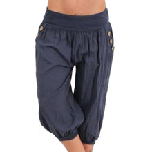 Load image into Gallery viewer, NIBESSER 2020 Women Summer Solid Harem Pants Loose Knee Length Trousers Female Soft Elastic Waist Capris Pants Plus Size 5XL