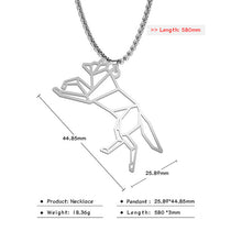 Load image into Gallery viewer, Teamer Wolf Necklace for Men Women Punk Stainless Steel Animal Pendant Necklaces Beer Cat Rabbit Box Chain Amulet Jewelry Gift