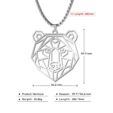 Load image into Gallery viewer, Teamer Wolf Necklace for Men Women Punk Stainless Steel Animal Pendant Necklaces Beer Cat Rabbit Box Chain Amulet Jewelry Gift