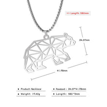 Load image into Gallery viewer, Teamer Wolf Necklace for Men Women Punk Stainless Steel Animal Pendant Necklaces Beer Cat Rabbit Box Chain Amulet Jewelry Gift