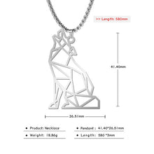 Load image into Gallery viewer, Teamer Wolf Necklace for Men Women Punk Stainless Steel Animal Pendant Necklaces Beer Cat Rabbit Box Chain Amulet Jewelry Gift