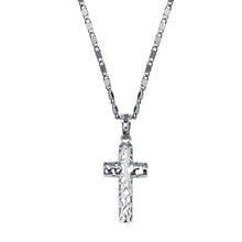 Load image into Gallery viewer, Retro Christian Jesus Single Titanium Scripture Cross Necklace Stainless Steel Black Prayer Choker Cross Pendants For Men Colar