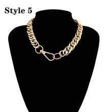 Load image into Gallery viewer, Punk Miami Cuban Choker Necklace Collar Statement Hip Hop Big Chunky Aluminum Gold Color Thick Chain Necklace Women Jewelry