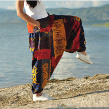 Load image into Gallery viewer, Baggy Harem Pants Women Causal Print Hippie Joggers Cross-Pants Loose Trousers Aladdin Lantern Wide Leg Cotton Linen Pants Plus