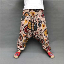 Load image into Gallery viewer, Baggy Harem Pants Women Causal Print Hippie Joggers Cross-Pants Loose Trousers Aladdin Lantern Wide Leg Cotton Linen Pants Plus