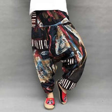 Load image into Gallery viewer, Baggy Harem Pants Women Causal Print Hippie Joggers Cross-Pants Loose Trousers Aladdin Lantern Wide Leg Cotton Linen Pants Plus