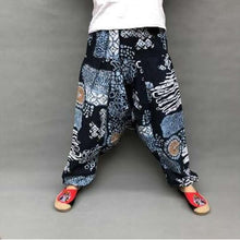 Load image into Gallery viewer, Baggy Harem Pants Women Causal Print Hippie Joggers Cross-Pants Loose Trousers Aladdin Lantern Wide Leg Cotton Linen Pants Plus