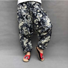 Load image into Gallery viewer, Baggy Harem Pants Women Causal Print Hippie Joggers Cross-Pants Loose Trousers Aladdin Lantern Wide Leg Cotton Linen Pants Plus