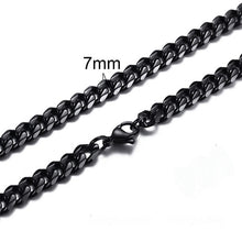 Load image into Gallery viewer, CUBAN LINK 3 TO 7 MM STAINLESS STEEL NECKLACE FOR MEN CHOKER JEWELRY
