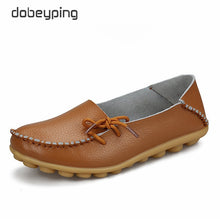Load image into Gallery viewer, New Moccasins Women Flats 2019 Autumn Woman Loafers Genuine Leather Female Shoes Slip On Ballet Bowtie Women's Shoe Size 35-44