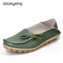 Load image into Gallery viewer, New Moccasins Women Flats 2019 Autumn Woman Loafers Genuine Leather Female Shoes Slip On Ballet Bowtie Women's Shoe Size 35-44