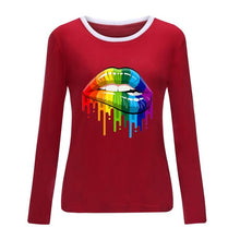Load image into Gallery viewer, Winter Tshirt Womens Casual Print Shirts O-neck Long Sleeve Top Loose T-shirt 3xl Basic Clothing Camisas De Moda Mujer 2020