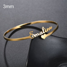 Load image into Gallery viewer, Nextvance Customized Nameplate Name Bracelet Personalized Custom Cuff Bangles Women Men Rose Gold Stainless Steel Jewelry