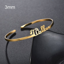 Load image into Gallery viewer, Nextvance Customized Nameplate Name Bracelet Personalized Custom Cuff Bangles Women Men Rose Gold Stainless Steel Jewelry
