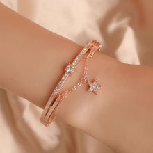 Load image into Gallery viewer, Hot Luxury Rose Gold Stainless Steel Bracelets Bangles Female Heart Wedding Love Brand Charm Bracelet for Women Famous Jewelry