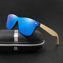 Load image into Gallery viewer, Wood Sunglasses Men Women Square Bamboo Women for Women Men Mirror Sun Glasses Oversize Retro De Sol Masculino Handmade