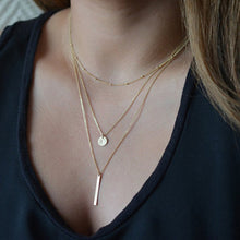 Load image into Gallery viewer, FSUNION 2020 New Fashion European Simple Gold Silver Plated Women Jewelry Collar Multi Layers Bar Coin Necklace Clavicle Chains