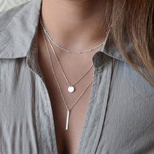 Load image into Gallery viewer, FSUNION 2020 New Fashion European Simple Gold Silver Plated Women Jewelry Collar Multi Layers Bar Coin Necklace Clavicle Chains