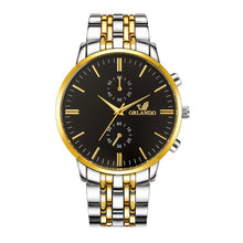 Load image into Gallery viewer, Hommes montres nouveau ORLANDO mode montre à Quartz hommes argent plaqué or en acier inoxydable montre-bracelet Masculino Relogio livraison directe