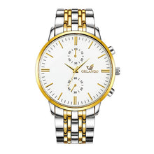 Load image into Gallery viewer, Hommes montres nouveau ORLANDO mode montre à Quartz hommes argent plaqué or en acier inoxydable montre-bracelet Masculino Relogio livraison directe
