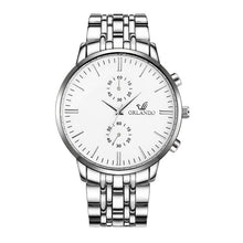 Load image into Gallery viewer, Hommes montres nouveau ORLANDO mode montre à Quartz hommes argent plaqué or en acier inoxydable montre-bracelet Masculino Relogio livraison directe