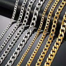 Load image into Gallery viewer, Solid Necklace Curb Chains Link Men Choker Stainless Steel Male Female Accessories Fashion