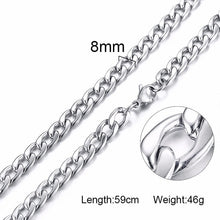 Load image into Gallery viewer, Solid Necklace Curb Chains Link Men Choker Stainless Steel Male Female Accessories Fashion