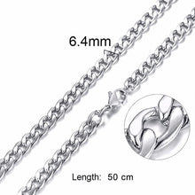 Load image into Gallery viewer, Solid Necklace Curb Chains Link Men Choker Stainless Steel Male Female Accessories Fashion