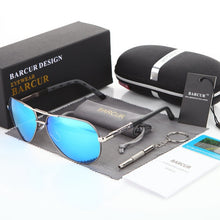 Load image into Gallery viewer, BARCUR Aluminum Magnesium Men's Sunglasses Men Polarized Coating Mirror Glasses oculos Male Eyewear Accessories For Men