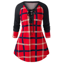 Load image into Gallery viewer, Plaid Fashion Long Blouse Shirt Women Spring Autumn Womens Tops and Blouses Top Tee Woman Shirts Clothes Plus Size XXXXL 5XL