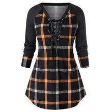 Load image into Gallery viewer, Plaid Fashion Long Blouse Shirt Women Spring Autumn Womens Tops and Blouses Top Tee Woman Shirts Clothes Plus Size XXXXL 5XL
