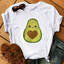Load image into Gallery viewer, Kawaii Cartoon Avocado Short Sleeve T-shirt Women Casual Avocado Graphic Tops Female Tee Summer Women T-shirts Tops