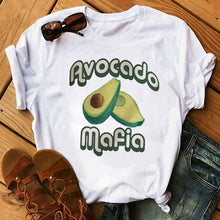 Load image into Gallery viewer, Kawaii Cartoon Avocado Short Sleeve T-shirt Women Casual Avocado Graphic Tops Female Tee Summer Women T-shirts Tops