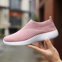 Load image into Gallery viewer, Women Casual Shoes Light Sneakers Breathable Mesh Summer knitted Vulcanized Shoes Outdoor Slip-On Sock Shoes Plus Size Tennis