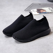 Load image into Gallery viewer, Women Casual Shoes Light Sneakers Breathable Mesh Summer knitted Vulcanized Shoes Outdoor Slip-On Sock Shoes Plus Size Tennis