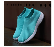 Load image into Gallery viewer, Women Casual Shoes Light Sneakers Breathable Mesh Summer knitted Vulcanized Shoes Outdoor Slip-On Sock Shoes Plus Size Tennis