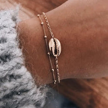 Load image into Gallery viewer, IPARAM Bohemia Vintage Shell Rope Chain Bracelet Women Beach Sea Shell Bracelet Anklet Jewelry Party Gift Wholesale