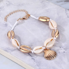Load image into Gallery viewer, IPARAM Bohemia Vintage Shell Rope Chain Bracelet Women Beach Sea Shell Bracelet Anklet Jewelry Party Gift Wholesale