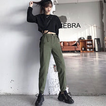Load image into Gallery viewer, Hot Big Pockets Cargo pants women High Waist Loose Streetwear pants Baggy Tactical Trouser hip hop high quality joggers pants