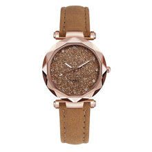 Load image into Gallery viewer, Casual Women Romantic Starry Sky Wrist Watch Leather Rhinestone Designer Ladies Clock Simple Dress Gfit Montre Femme