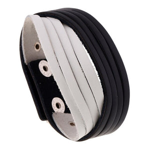 Naiveroo Vintage Wide Cuff Leather Male Bracelet Punk Rock Jewelry Cowhide Leather Bracelet & Bangle Men Jewelry Wristbands