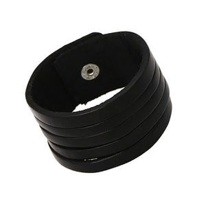 Naiveroo Vintage Wide Cuff Leather Male Bracelet Punk Rock Jewelry Cowhide Leather Bracelet & Bangle Men Jewelry Wristbands
